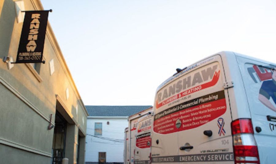 Back doors of a branded Ranshaw service van